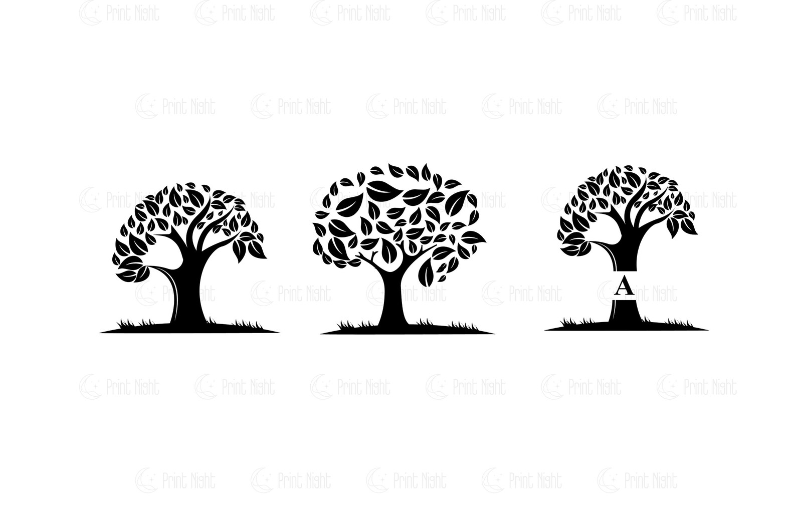 Family Tree Monogram Svg Tree Cut Files Family Tree Names Etsy