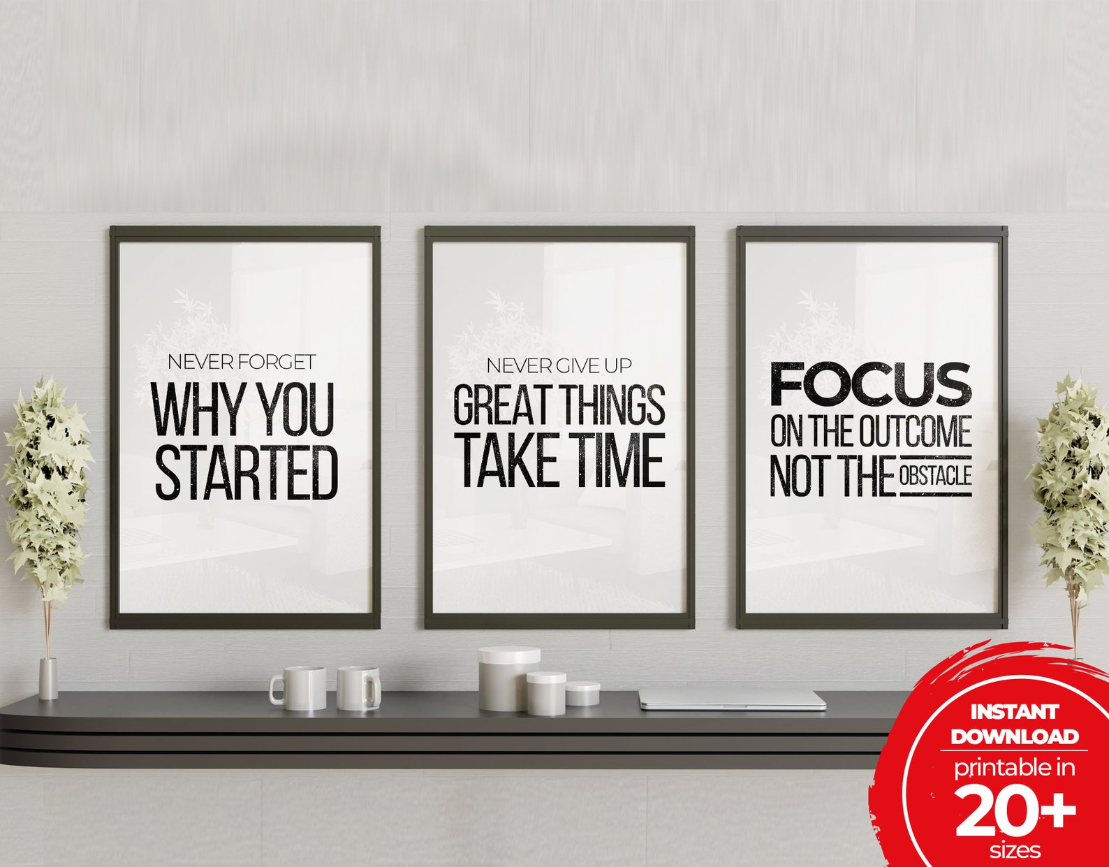 Printable Motivational Wall Art Set Motivational Poster Etsy