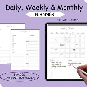 Digitaler Kalender / Digital Planner, Goodnotes, Procreate, Ipad Planner, Notability planner, Daily Planner, Weekly Planner, Monthly Planner