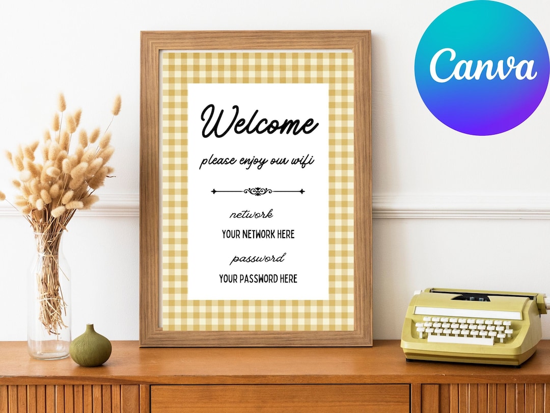 Wifi Password Sign Printable, Editable Wifi Sign Template, Printable ...