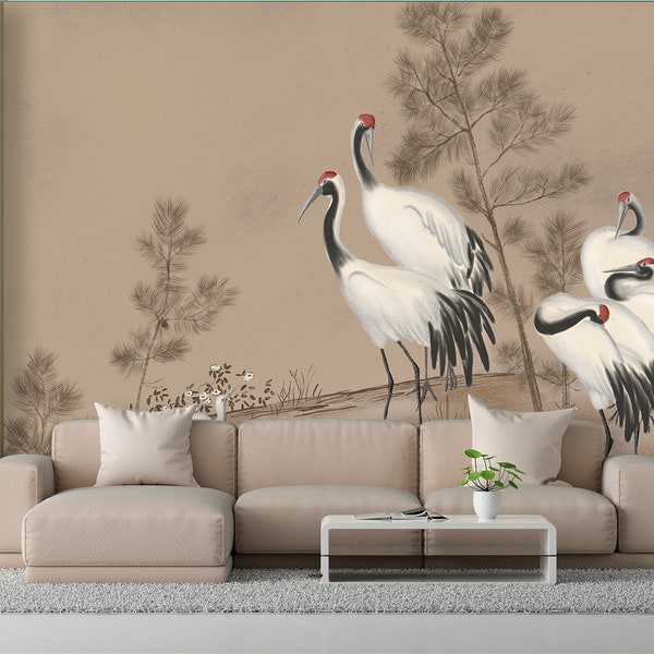 Wallpaper Cranes Etsy