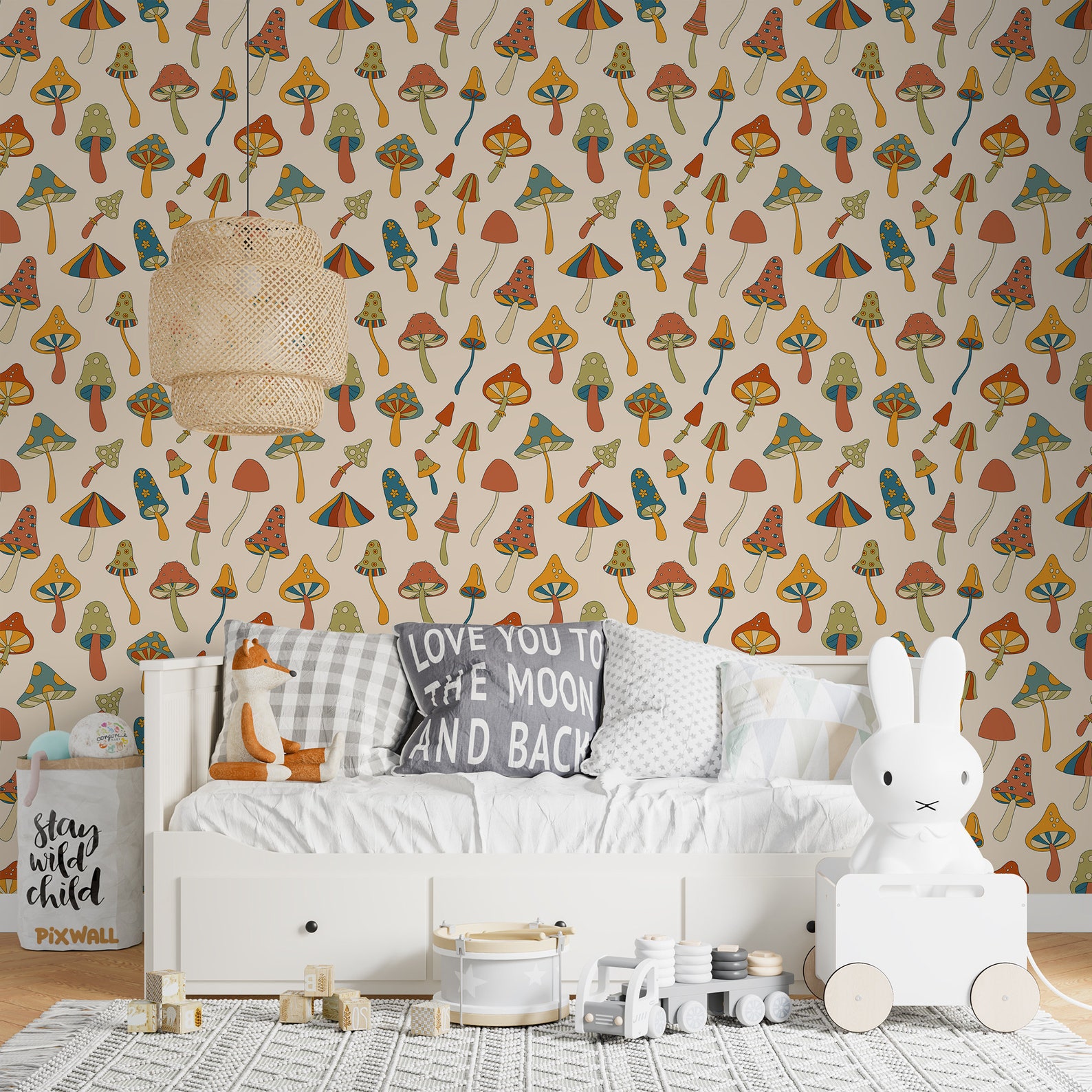 Vintage Mushroom Wallpaper Mushroom Mural Peel and Stick - Etsy
