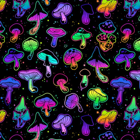 Neon Color Mushroom Wallpaper, Modern Mushroom Mural, Renters Wallpaper,  Removable Vinyl Wallpaper, Peel and Stick Wallpaper - Etsy