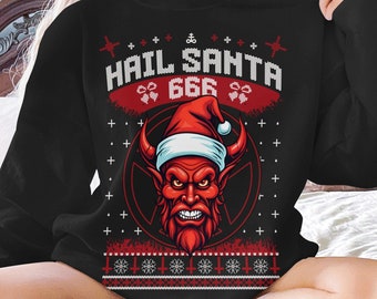 Goth Christmas Sweatshirt Satan Yule Sweater Witchy Xmas Shirt Winter Solstice Gift Creepy Secret Santa Top