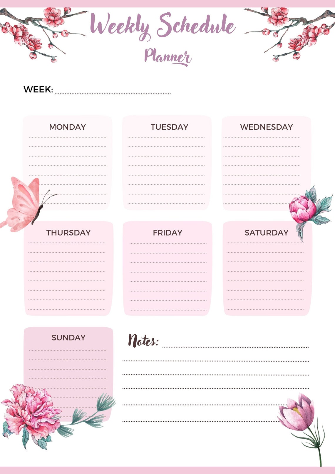 Watercolour Planner Printable 2022/2023 Planner Planner My Etsy