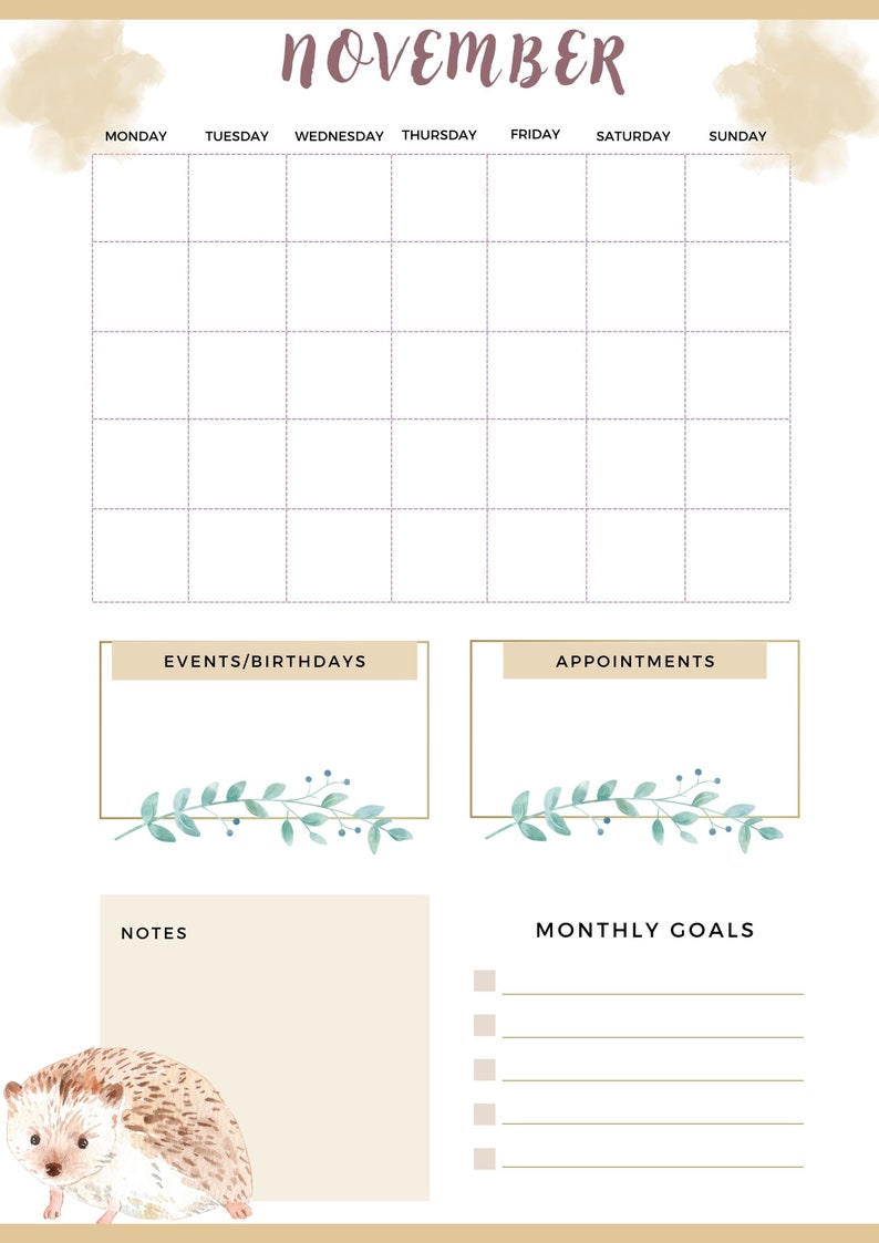 Watercolour Planner Printable 2022/2023 Planner Planner My Etsy