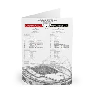 Gloria de la Wembley Carabao Cup: Newcastle United 2 - 1 Liverpool, 2025, copa, cumpleaños, Navidad, ganadores de tarjetas