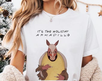 Camisa y sudadera "Es el armadillo navideño", camisa de amigos navideños, sudadera divertida