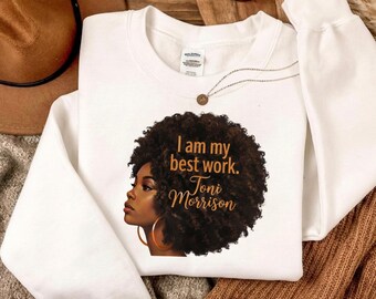 Sudadera Afro Silhouette Empowerment: Camiseta gráfica inspiradora, Mes de la Historia Afroamericana, "Soy mi mejor trabajo"