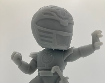 White Ranger Chibi | 4K Resin Miniatures | Custom ChIBi Figure | UNpainted