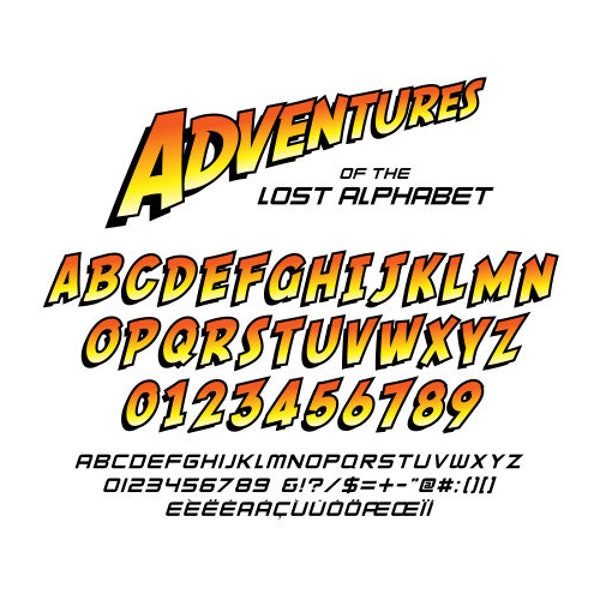 INDIANA JONES vector alphabets (ai, eps, svg, png)