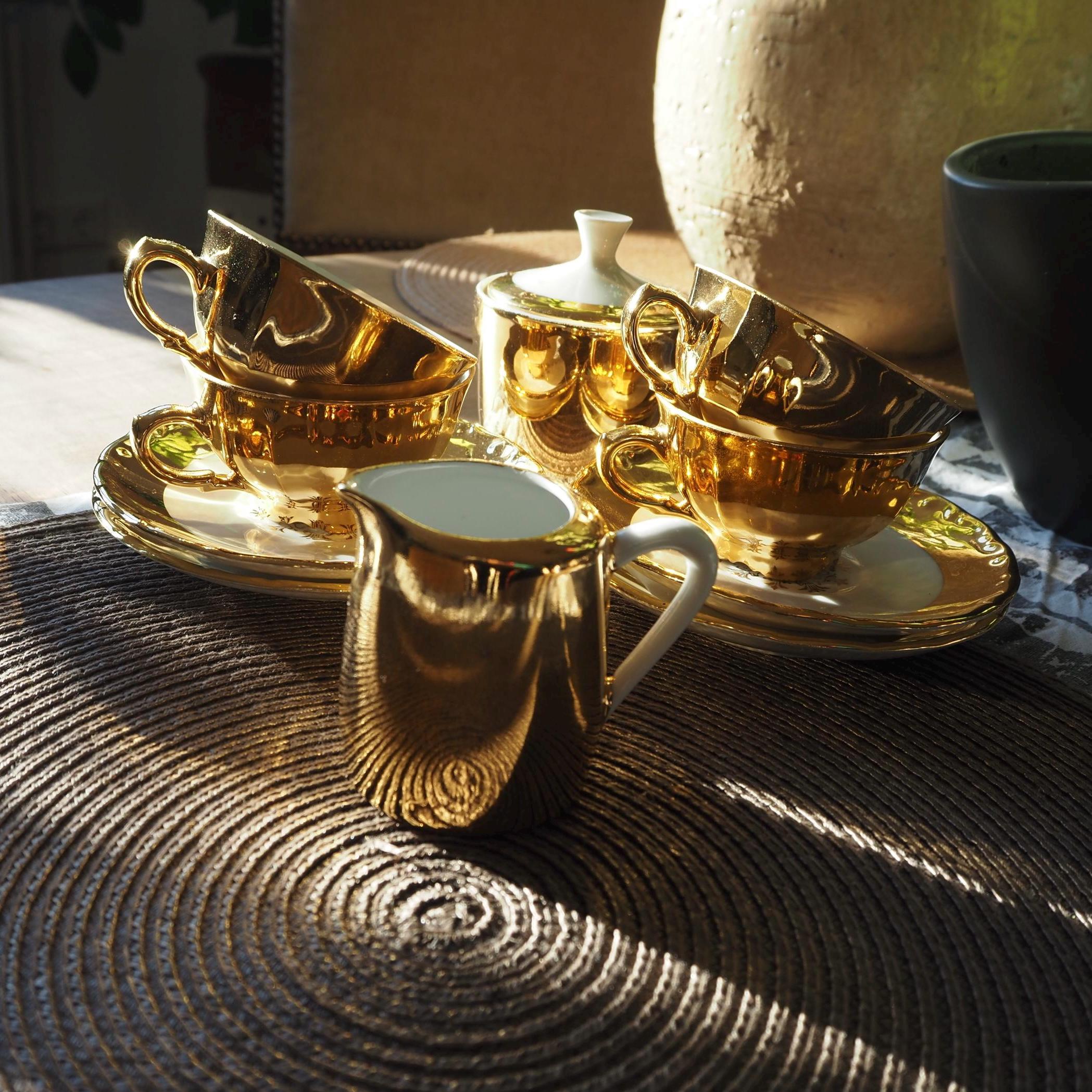 24k gold coffee set - Etsy 日本