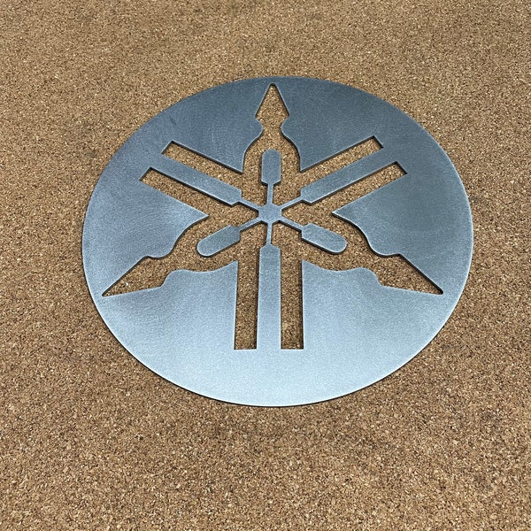 Yamaha Badge, 30cm diameter, Metal Wall Art