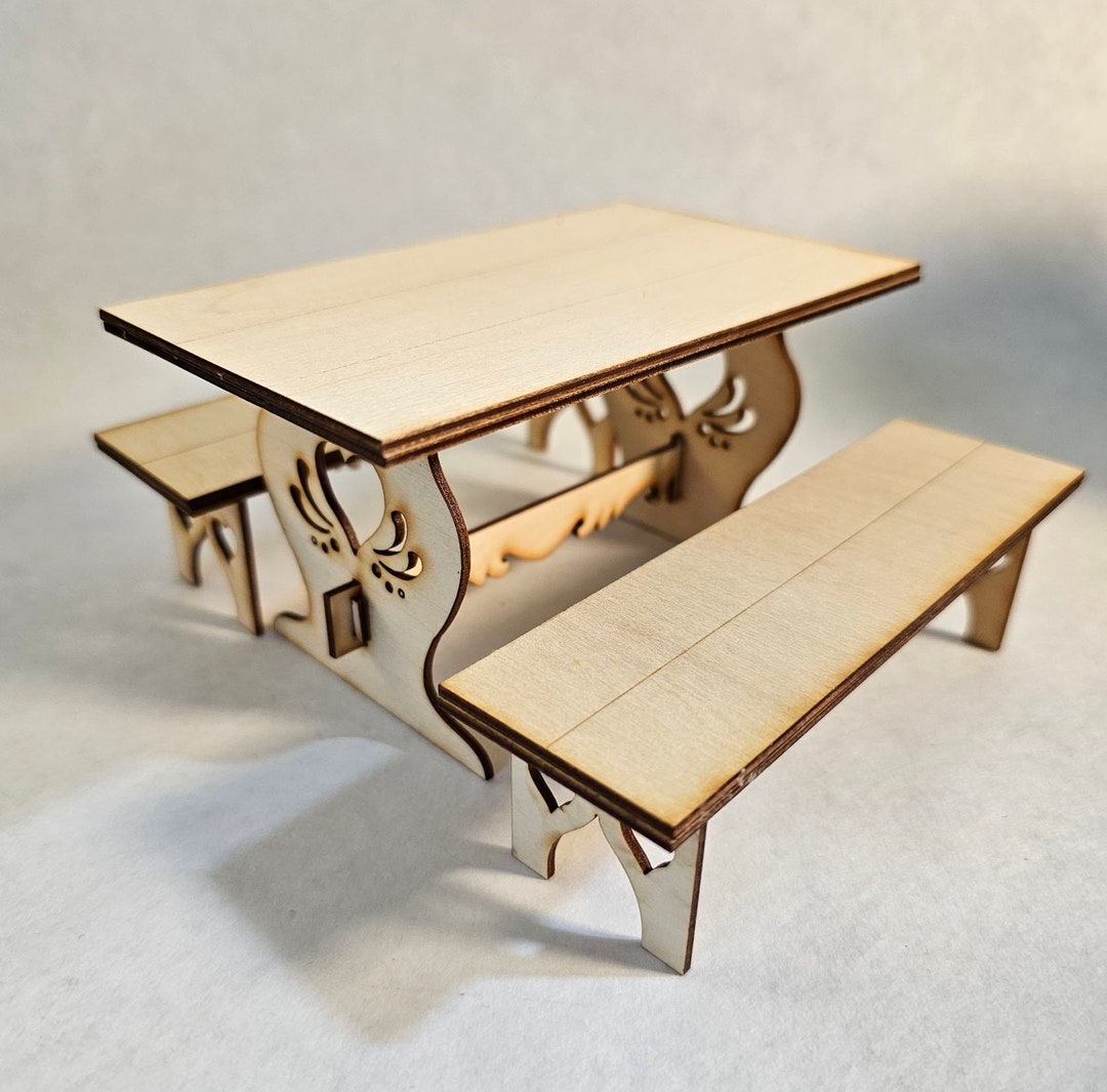 112 Scale Dollhouse Picnic Table Kit DIY Etsy