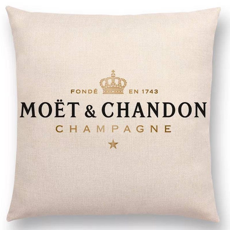 Handmade Luxury Champagne Themed Cushion Cover Cream and Gold Star