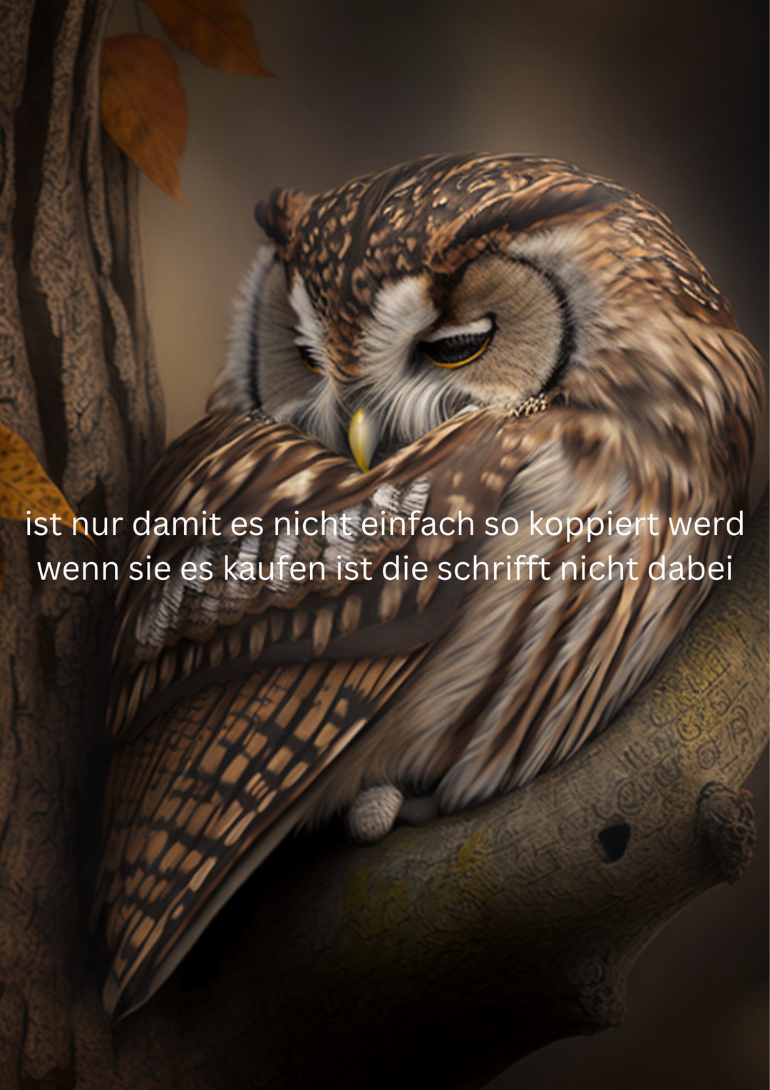 The Sleeping Owl A Nocturnal Encounter as Digital Print in SVG, PNG and
