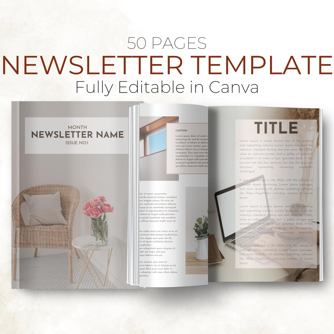 Minimalist Newsletter Canva Template: 50-page Email Marketing (digital ...