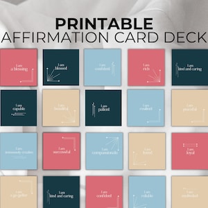 Personal Development Affirmation Card Deck, Morning Manifestation Journaling Card Deck, Instagram Post Size with Master Resell Rights