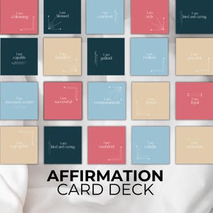 Cartes d'affirmation imprimables pour un journal de manifestation, un kit de tableau de bord ou une publication Instagram, 1080 x 1080 px, droits de revente principaux inclus