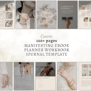 Manifesting Planner Canva Template: Workbook & Journal (120+ Pages)
