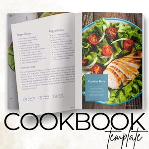 Modello di libro di cucina modificabile Canva, 70 modelli di libri di ricette personalizzati, modelli di libri di cucina stampabili per coach nutrizionali e blogger