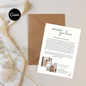 Carta de comprador de búsqueda de vivienda al vendedor, editable en Canva Carta inmobiliaria de nueva vivienda, solicitud de alquiler o compra de vivienda lista para usar