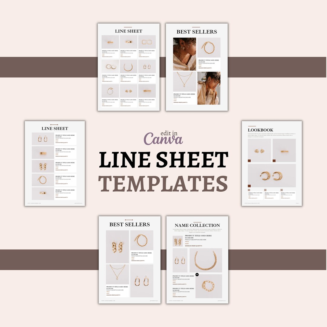 Line Sheet Template Html Line Sheet Workbook Template, Product Flyer, Sell Sheet, Etsy Product ...