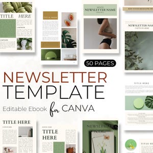 Canva Newsletter Template: 50+ Customizable Email Marketing Pages (Digital Download)