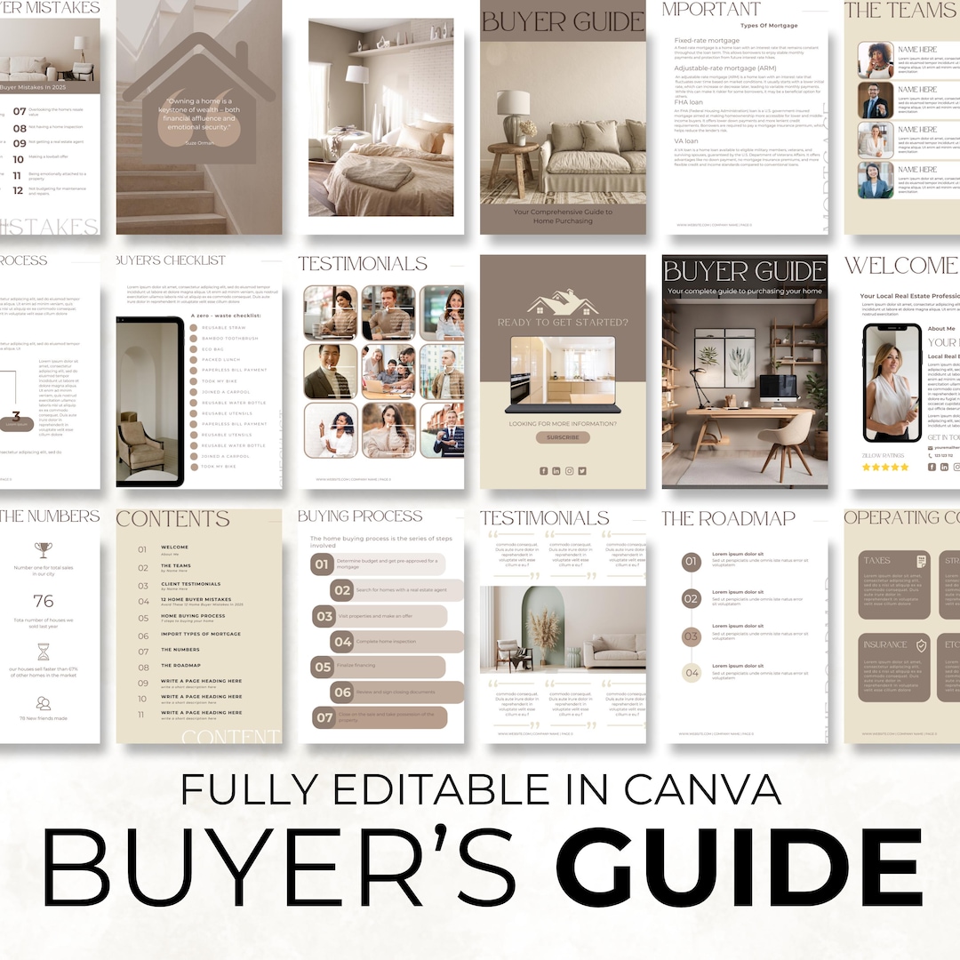 Buyer's Guide Template, Editable in Canva Luxury Real Estate Marketing ...