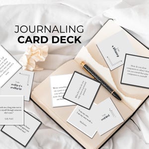 Kit de Quadro de Visão - Baralho de Cartas de Terapia repleto de Sugestões de Diário, Afirmações, Atividades e Citações, Editável no Canva com Direitos de Revenda