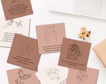 Affirmation Card Deck: Self-Love Journal Stickers (Printable)