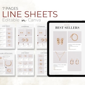 Line sheets Canva Templates, Wholesale Product Catalogue, Editable Product Listing Line Sheet Template Seller Shop, Price Linesheet Template