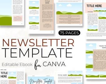 Small Business Owner Email Newsletter Template, Fully Editable in Canva, 75 Aesthetic Pages, Neighborhood Community News Coaching Templates