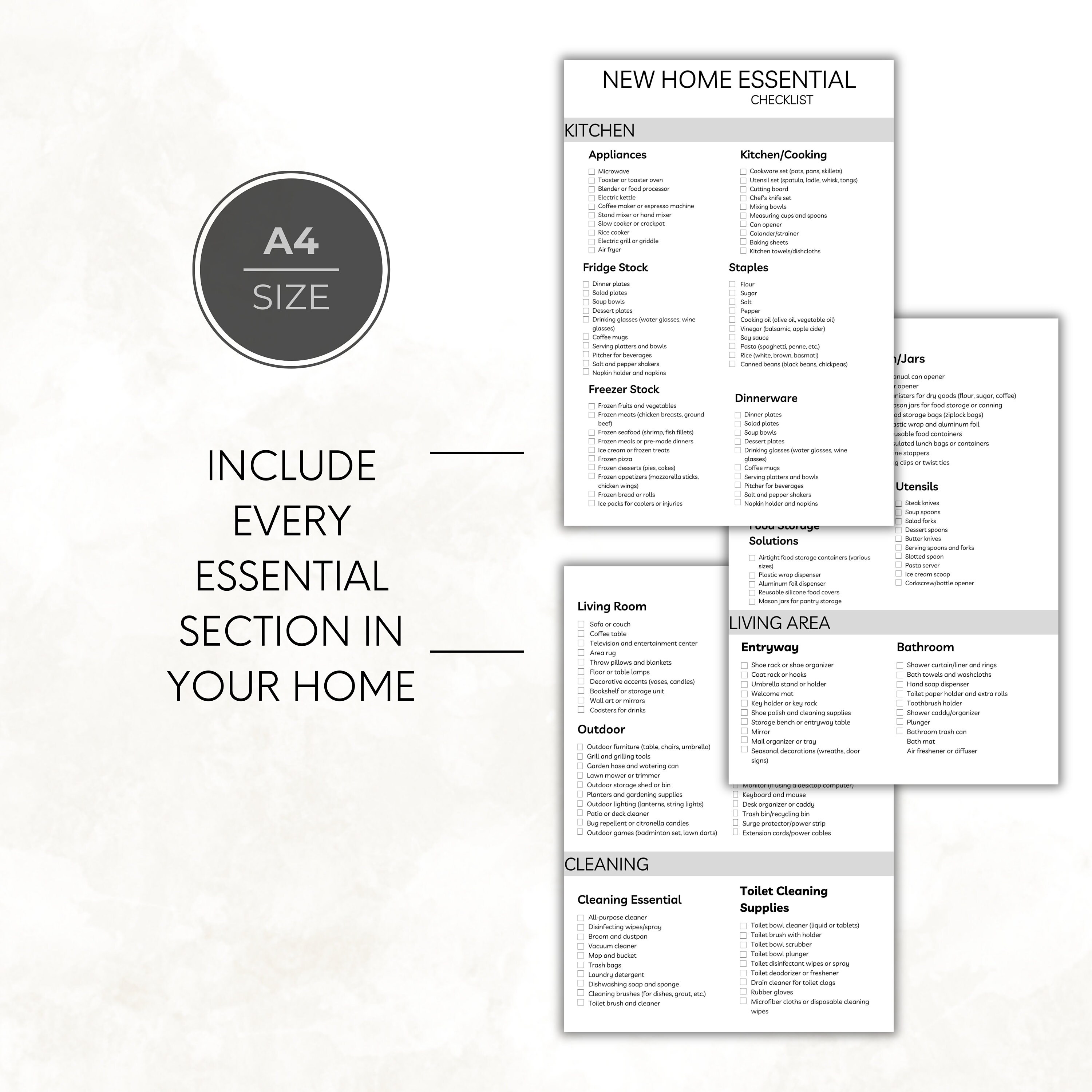 Editable Moving Checklist Template, New Home Essential ADHD Cleaning ...