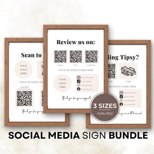 Scan To Pay Venmo QR-Code, überprüfen Sie uns Schild & Trinkgeld Zahlung Schild Vorlagen, Folgen Sie uns Social Media Business Schild bearbeitet werden Canva Vorlage