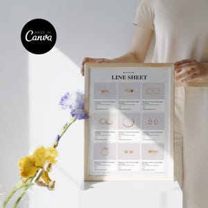 Line sheets Canva Templates, Wholesale Product Catalogue, Editable Product Listing Line Sheet Template Seller Shop, Price Linesheet Template
