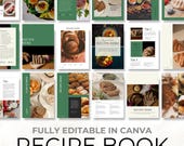 Editable Canva Recipe Book Template, Aesthetic Digital Cookbook Templates for Nutrition Coach & Blogger, DIY Recipes, Master Resell Rights