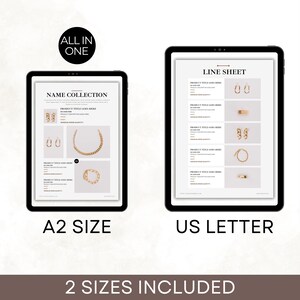 Wholesale Product Catalogue, Editable Product Listing Line Sheet Template Seller Shop, Price Linesheet Template