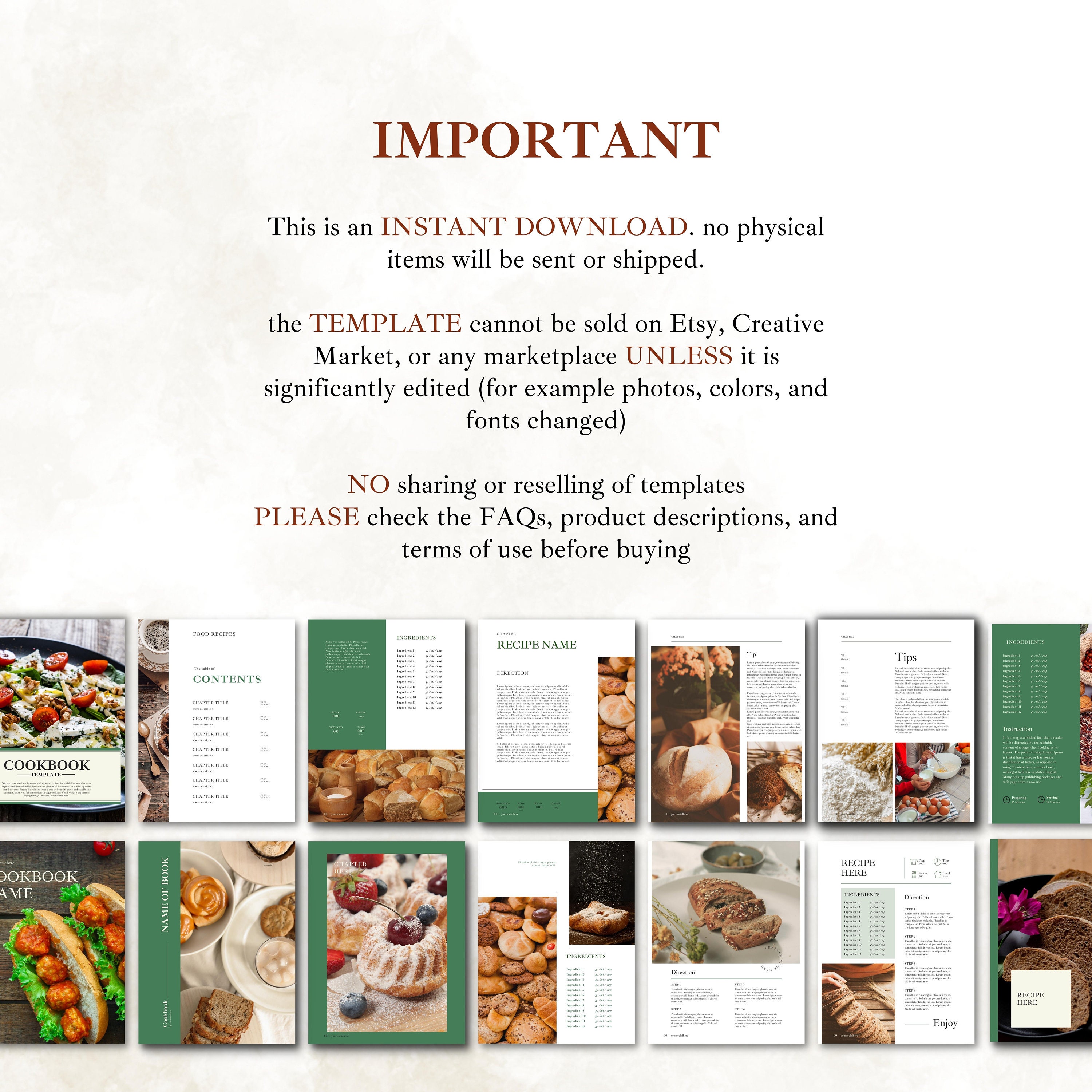 Editable Canva Recipe Book Template, Aesthetic Digital Cookbook ...