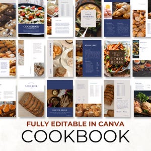 Modèle de livre de recettes, ebook de cuisine modifiable, modèles de coaching nutritionnel Canva, kit de reliure de cartes de recettes imprimable personnalisé pour coach sportif