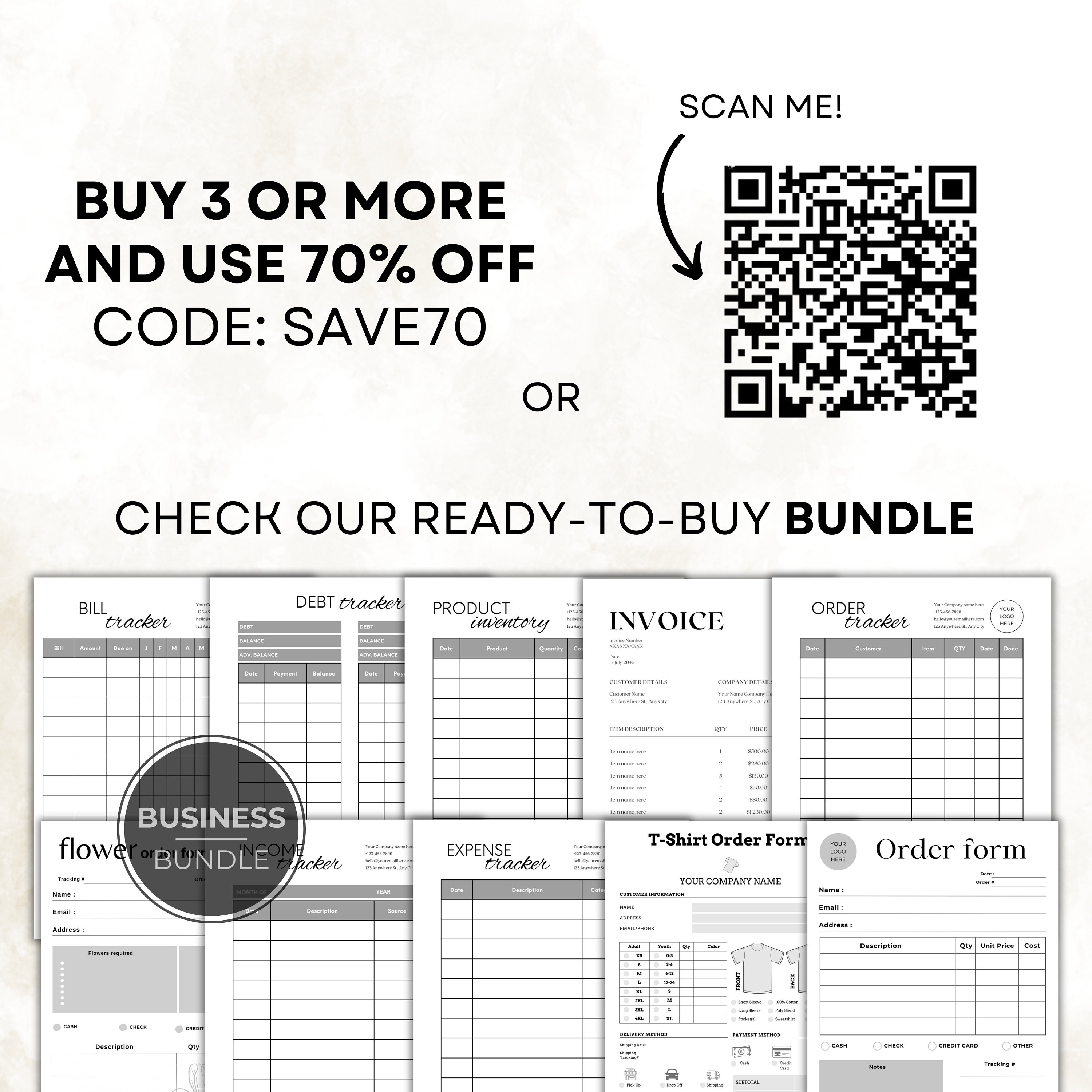 Florist Order Form Canva Template, Editable Craft Inventory Client