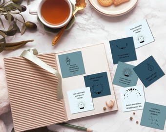 Affirmation Card Deck: Self-Love Journaling Stickers (Printable)