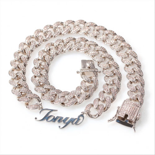 Personalized Name Cuban Chain shops Necklace Personalized Jewelry 13mm Miami Cuban Link Chain Necklace Customized Cuban Chain Choker Gift for Him