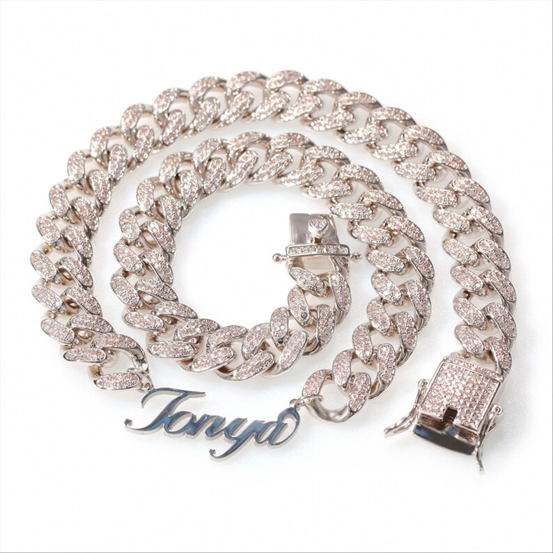 Personalized Name Cuban Chain shops Necklace Personalized Jewelry 13mm Miami Cuban Link Chain Necklace Customized Cuban Chain Choker Gift for Him