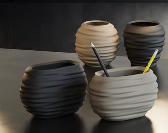 Modern Japandi Wabi-Sabi Pencil Holder & Brush Cup