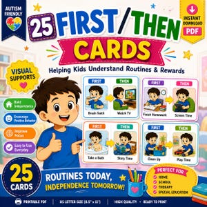 First Then Cards for Kids | Autism Visual Supports, Routine & Behavior PDF Download