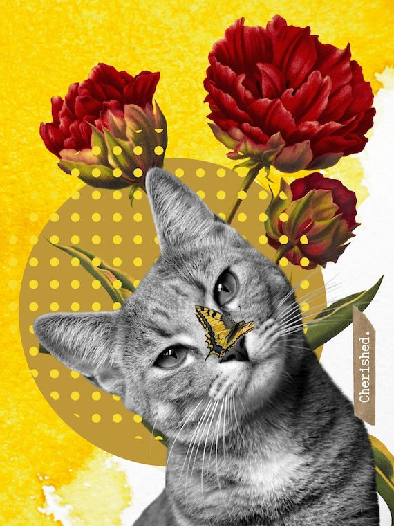 Custom Cat Portrait Art From Photo Personalized Pet Art Pet Etsy