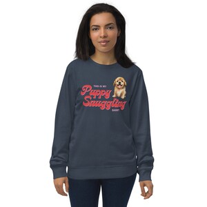 Puppy Snuggling Unisex Organic Sweatshirt