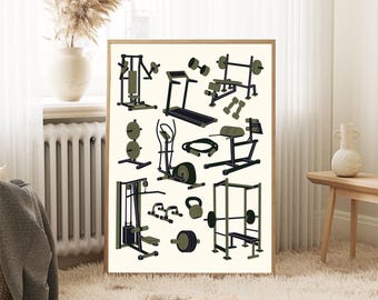 Fitness Equipment Art Poster