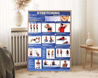 Productive Fitness Poster Series Upper Body Stretching Exercises Non-Laminated